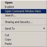 Photographie - Ligne de commande directement ouverte dans le répertoire courant sur Windows 7, Vista et XP
