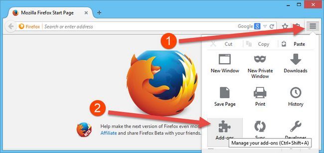 Accès Firefox Add-ons la page