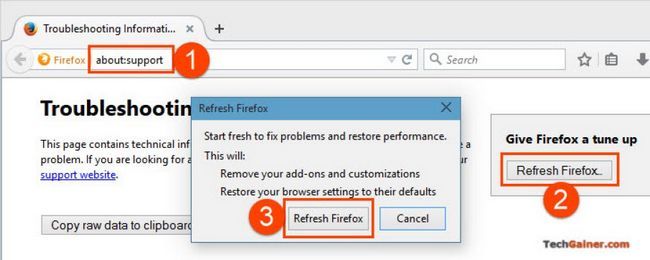 Rafraîchir Firefox pour résoudre les problèmes