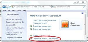 Activer ou désactiver le compte d'utilisateur paramètre de contrôle sur Windows 7 Vista