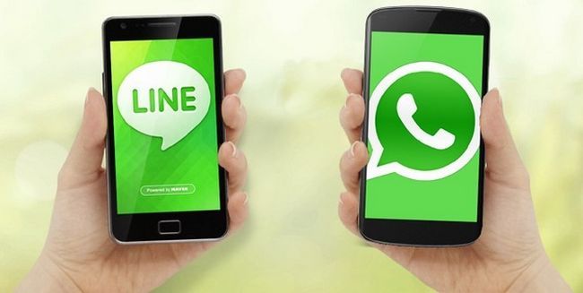 Photographie - WhatsApp textes libres vs appels gratuits Line - est la messagerie de mieux que d'appeler?