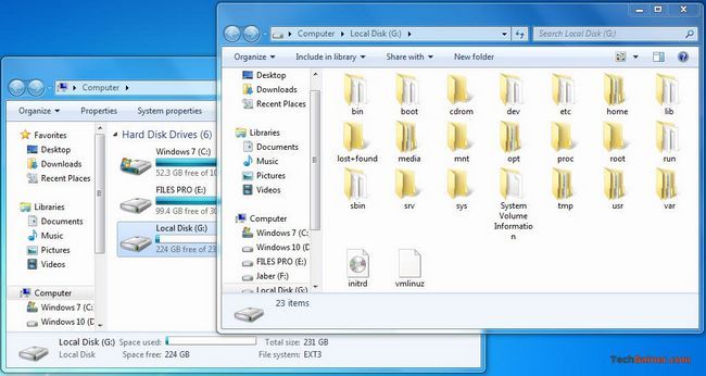 Partition Linux monté dans Windows