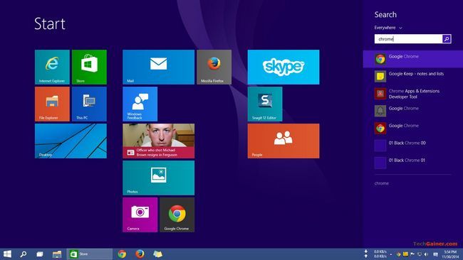 Recherche dans Windows 10 écran de démarrage