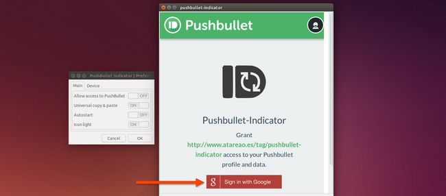 Connectez-vous et approuver Pushbullet