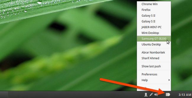 Pushbullet indicateur dans Linux Mint