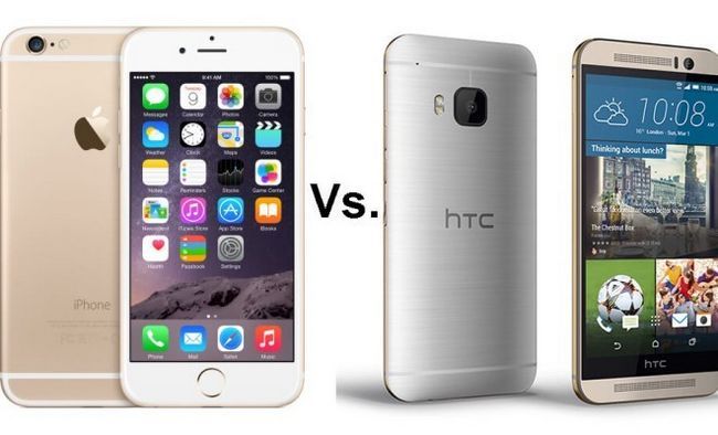 Photographie - HTC One vs iPhone 6 M9 - tous les métaux, mais différente dessous
