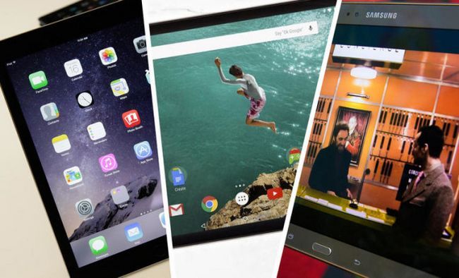 Photographie - Air Ipad 2 vs Nexus 9 vs 8.4 de Galaxy Tab - les tablettes les plus populaires du marché