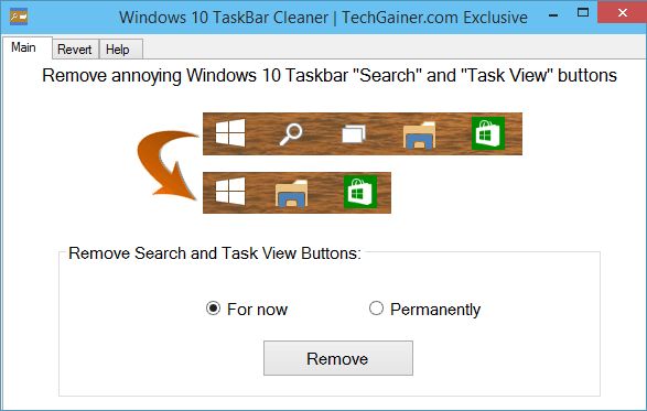 Barre des tâches de Windows 10 outil de nettoyage