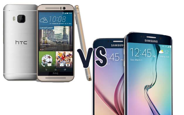 Photographie - Bord de Samsung galaxie vs HTC One M9 - métal est le nouveau vip